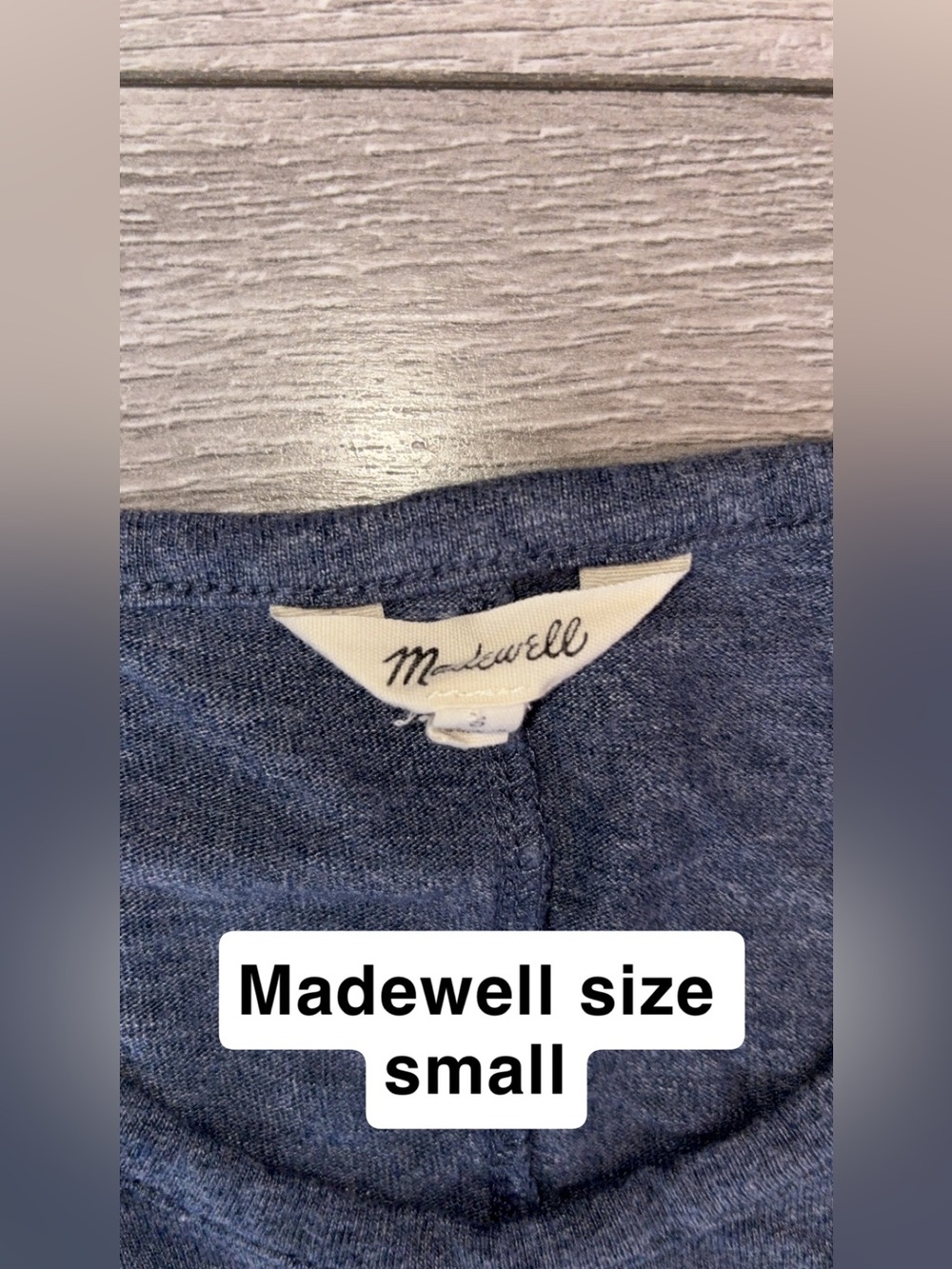 Madewell Size Small Tank Dress Blue/Gray Knee Length EUC Comfy - Picture 5 of 6